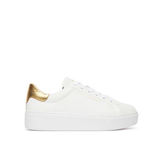 Sneakersy Tommy Hilfiger Essential Platform Court Sneaker FW0FW08756 Biały ze sklepu eobuwie.pl w kategorii Buty sportowe damskie - zdjęcie 183808086