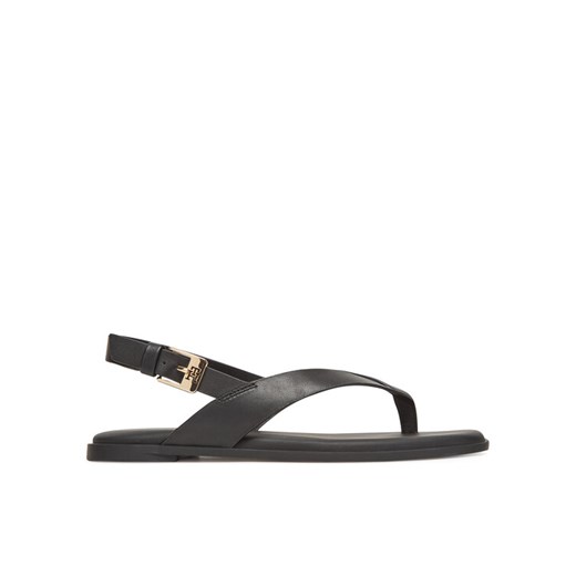 Sandały Tommy Hilfiger Color Block Thong Flat Sandal FW0FW08883 Czarny ze sklepu eobuwie.pl w kategorii Sandały damskie - zdjęcie 183808105