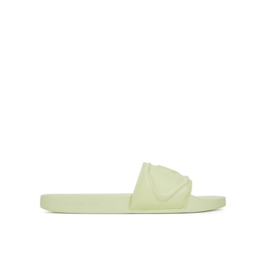 Klapki Calvin Klein Jeans Slide Pu Hf Mg YW0YW01879 Zielony ze sklepu eobuwie.pl w kategorii Klapki damskie - zdjęcie 183808107
