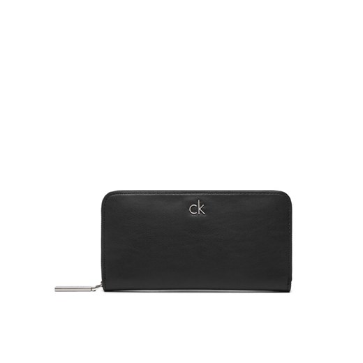 Duży Portfel Damski Calvin Klein Ck Re-Lock Large Zip Around LV04F1034G Czarny ze sklepu eobuwie.pl w kategorii Portfele damskie - zdjęcie 183808115