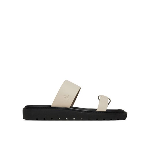 Klapki Calvin Klein Jeans Rope Sandal Soft Lth Mg YW0YW01864 Écru ze sklepu eobuwie.pl w kategorii Klapki damskie - zdjęcie 183808269