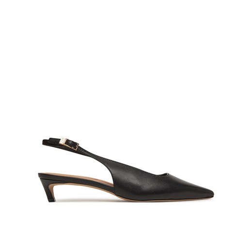 Sandały Tommy Hilfiger Squared Toe Kitten Slingback FW0FW08711 Czarny ze sklepu eobuwie.pl w kategorii Czółenka - zdjęcie 183808309