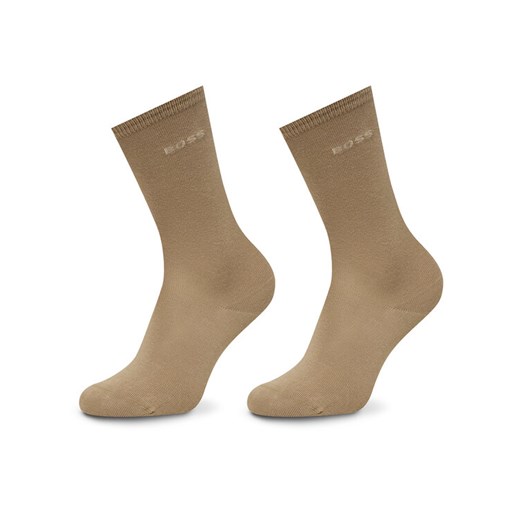 Zestaw 2 par wysokich skarpet unisex BOSS 50543398 Beżowy ze sklepu eobuwie.pl w kategorii Skarpetki męskie - zdjęcie 183808358