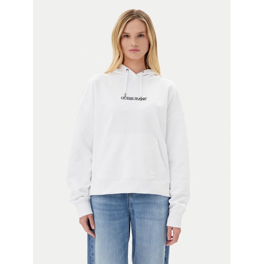 Guess Jeans Bluza W5RQ27 K68I4 Biały Oversize ze sklepu MODIVO w kategorii Bluzy damskie - zdjęcie 183813136