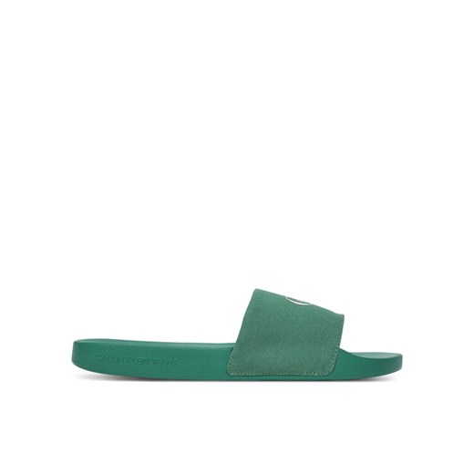 Calvin Klein Jeans Klapki Slide Monologo Cv YM0YM01367 Zielony ze sklepu MODIVO w kategorii Klapki męskie - zdjęcie 183813148