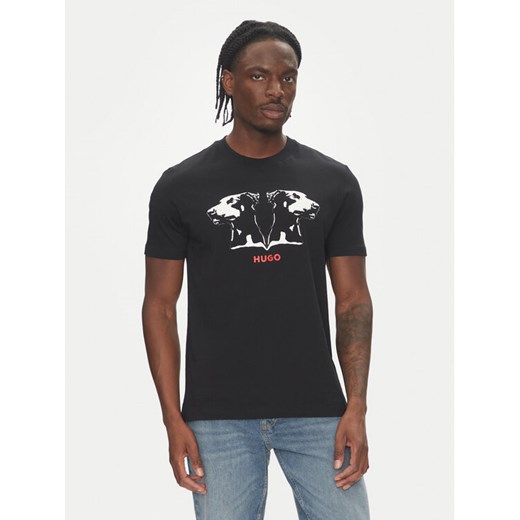 HUGO T-Shirt Dobero 50542734 Czarny Regular Fit ze sklepu MODIVO w kategorii T-shirty męskie - zdjęcie 183813228