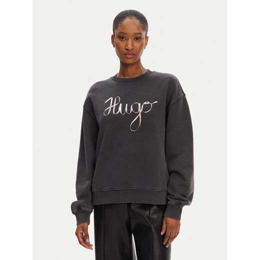 HUGO Bluza Deroxina_4 50545198 Szary Oversize ze sklepu MODIVO w kategorii Bluzy damskie - zdjęcie 183813278