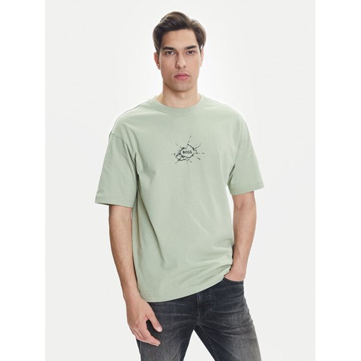 BOSS T-Shirt Te_Voyage 50546370 Zielony Relaxed Fit ze sklepu MODIVO w kategorii T-shirty męskie - zdjęcie 183813296