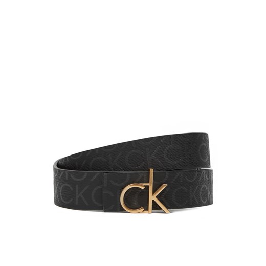 Calvin Klein Pasek Damski Ck Buckle Reversible Belt 30Mm Mono LV04F7038G Czarny ze sklepu MODIVO w kategorii Paski damskie - zdjęcie 183813379