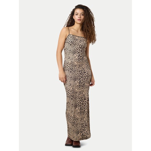 Noisy May Sukienka letnia Avery 27034320 Brązowy Slim Fit ze sklepu MODIVO w kategorii Sukienki - zdjęcie 183813449