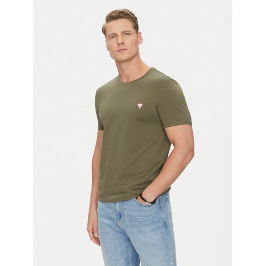 Guess T-Shirt M2YI24 J1314 Khaki Slim Fit ze sklepu MODIVO w kategorii T-shirty męskie - zdjęcie 183813498