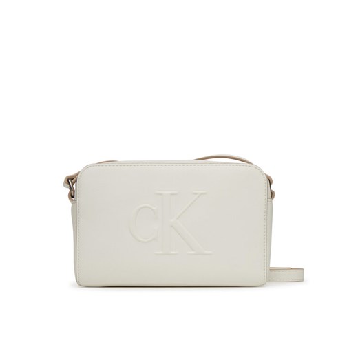 Calvin Klein Jeans Torebka Sculpted Ew Camera Bag LV04K3036G Biały ze sklepu MODIVO w kategorii Listonoszki - zdjęcie 183813517