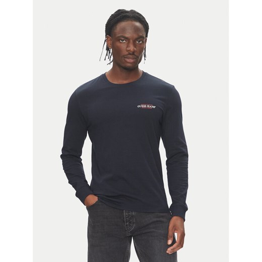 Guess Jeans Longsleeve M4YI54 K8HM0 Granatowy Regular Fit ze sklepu MODIVO w kategorii T-shirty męskie - zdjęcie 183813529