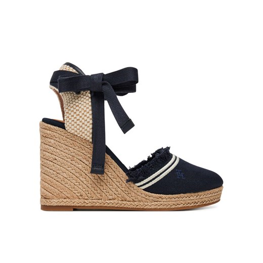 Tommy Hilfiger Espadryle Fringe Canvas High Wedge FW0FW08878 Granatowy ze sklepu MODIVO w kategorii Espadryle damskie - zdjęcie 183813559