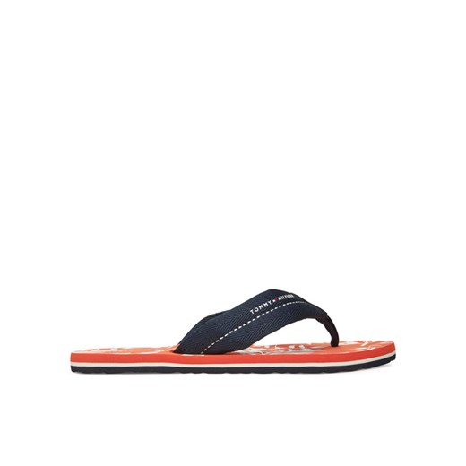 Tommy Hilfiger Japonki Hilfiger Flw Print Beach Sandal FM0FM05507 Granatowy ze sklepu MODIVO w kategorii Klapki męskie - zdjęcie 183813668