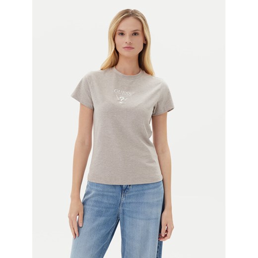 Guess T-Shirt V4YI21 KCDH1 Szary Slim Fit ze sklepu MODIVO w kategorii Bluzki damskie - zdjęcie 183813729