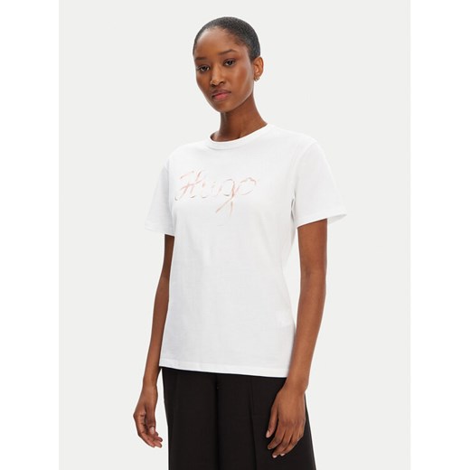 HUGO T-Shirt Damacia_5 50544868 Biały Regular Fit ze sklepu MODIVO w kategorii Bluzki damskie - zdjęcie 183813745