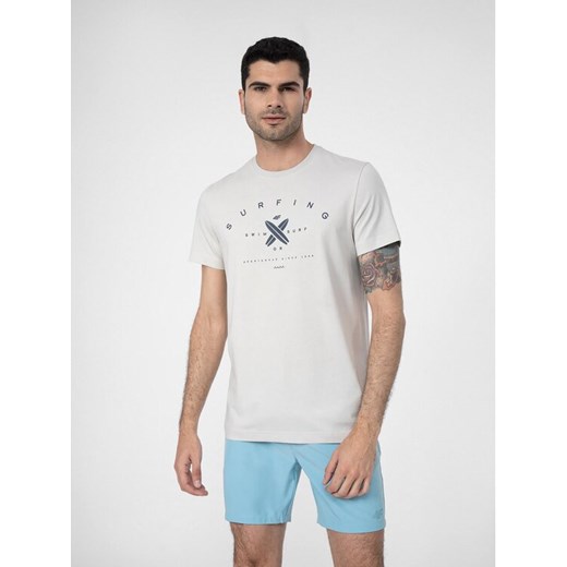 4F T-Shirt 4FSS23TTSHM366 Szary Regular Fit ze sklepu MODIVO w kategorii T-shirty męskie - zdjęcie 183813747