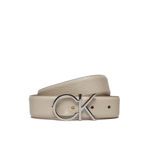 Calvin Klein Pasek Damski Ck Logo Belt 3.0 Pebble K60K611903 Écru ze sklepu MODIVO w kategorii Paski damskie - zdjęcie 183813825