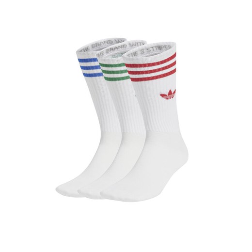 adidas Zestaw 3 par wysokich skarpet unisex High Crew JJ1984 Biały ze sklepu MODIVO w kategorii Skarpetki damskie - zdjęcie 183813968