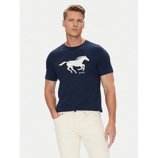 Mustang T-Shirt Austin 1016483 Granatowy Regular Fit ze sklepu MODIVO w kategorii T-shirty męskie - zdjęcie 183813975