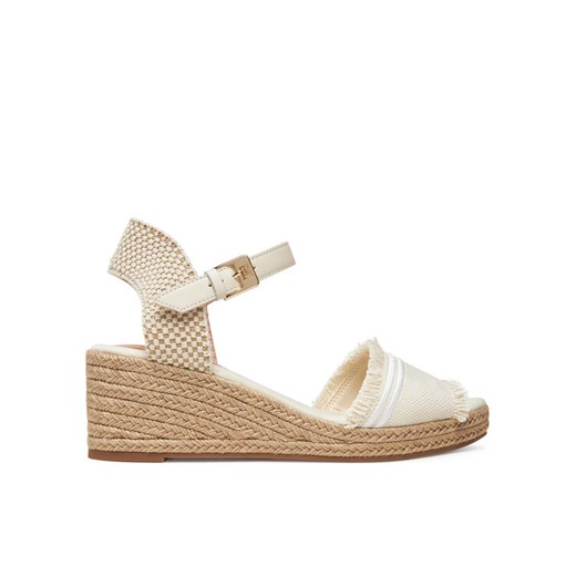 Tommy Hilfiger Espadryle Fringe Canvas Medium Wedge FW0FW08879 Beżowy ze sklepu MODIVO w kategorii Espadryle damskie - zdjęcie 183813977