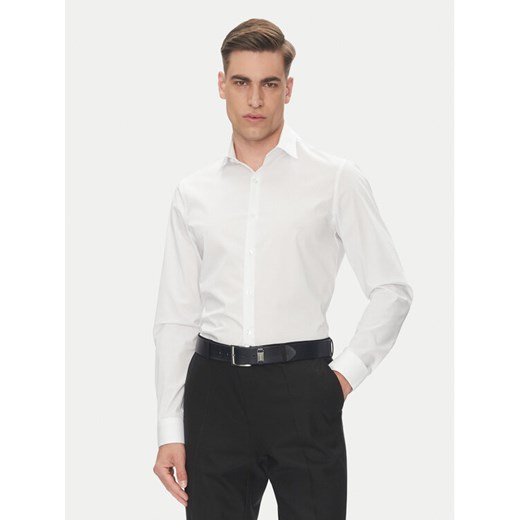 Calvin Klein Koszula Essential LV019EU000 Biały Slim Fit ze sklepu MODIVO w kategorii Koszule męskie - zdjęcie 183813979
