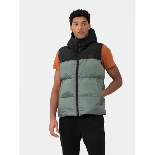 4F Bezrękawnik 4FAW23TVESM064 Khaki Regular Fit ze sklepu MODIVO w kategorii Kamizelki męskie - zdjęcie 183814016