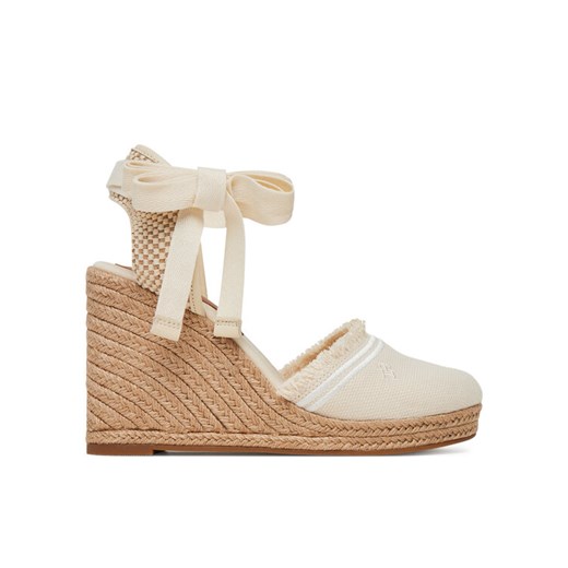 Tommy Hilfiger Espadryle Fringe Canvas High Wedge FW0FW08878 Écru ze sklepu MODIVO w kategorii Espadryle damskie - zdjęcie 183814036