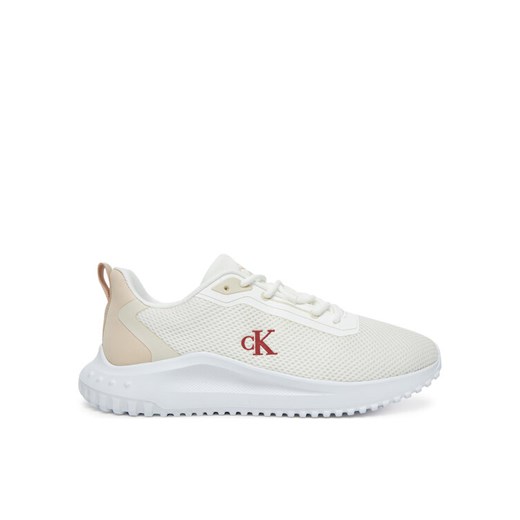 Calvin Klein Jeans Sneakersy Eva Runner L-Up Mix Mesh Logo Ck YW0YW01851 Biały ze sklepu MODIVO w kategorii Buty sportowe damskie - zdjęcie 183814176