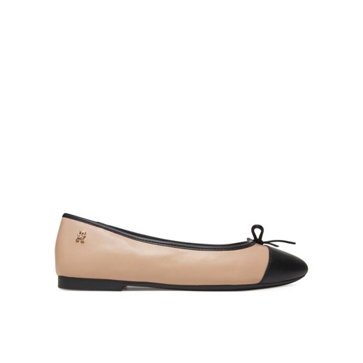 Tommy Hilfiger Baleriny Toe Cap Leather Ballerina FW0FW08759 Écru ze sklepu MODIVO w kategorii Balerinki - zdjęcie 183814188