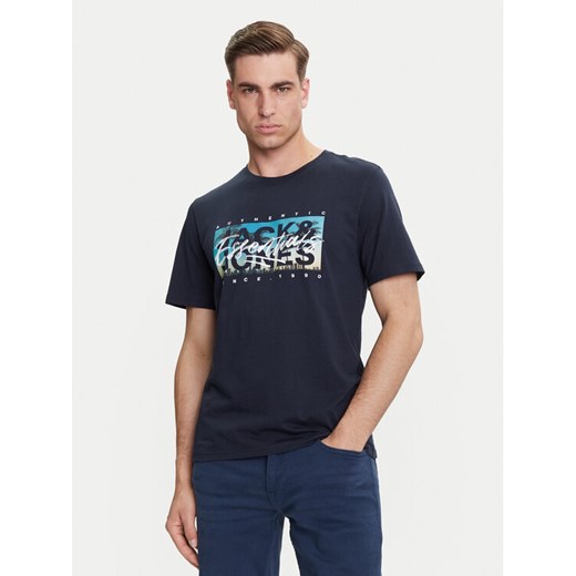 Jack&Jones T-Shirt Colton 12268438 Granatowy Standard Fit ze sklepu MODIVO w kategorii T-shirty męskie - zdjęcie 183814218