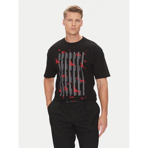 HUGO T-Shirt Digraph 50542581 Czarny Oversize ze sklepu MODIVO w kategorii T-shirty męskie - zdjęcie 183814385
