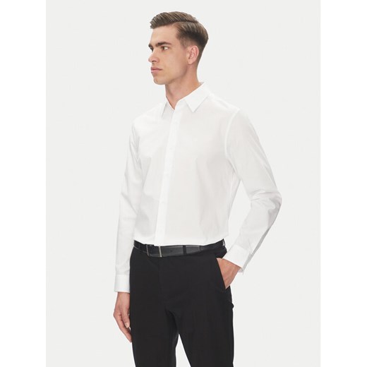 Calvin Klein Koszula LV04LB148G Biały Slim Fit ze sklepu MODIVO w kategorii Koszule męskie - zdjęcie 183814557