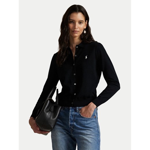 Polo Ralph Lauren Kardigan 211972110001 Czarny Slim Fit ze sklepu MODIVO w kategorii Swetry damskie - zdjęcie 183814777