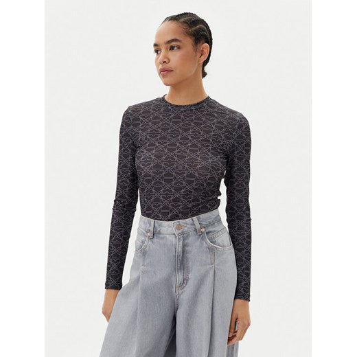 HUGO Bluzka Diralina_10 50542422 Czarny Slim Fit ze sklepu MODIVO w kategorii Bluzki damskie - zdjęcie 183814795