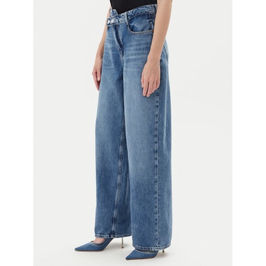 Guess Jeansy W5YA2G D5QKB Niebieski Wide Leg ze sklepu MODIVO w kategorii Jeansy damskie - zdjęcie 183815056