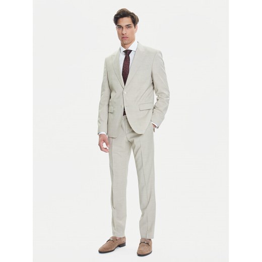 BOSS Garnitur H-Huge 50546099 Beżowy Slim Fit ze sklepu MODIVO w kategorii Garnitury męskie - zdjęcie 183815107