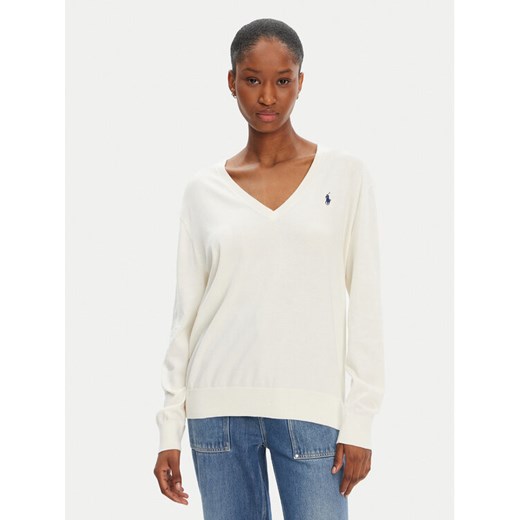 Polo Ralph Lauren Sweter 211972105002 Écru Straight Fit ze sklepu MODIVO w kategorii Swetry damskie - zdjęcie 183815157
