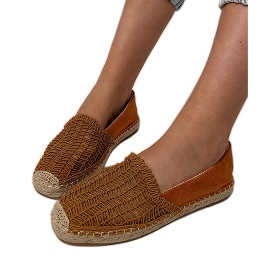 Brązowe espadryle ażurowe na platformie ze sklepu ButyModne.pl w kategorii Espadryle damskie - zdjęcie 183824267