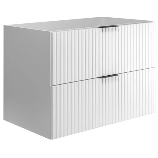Szafka biała do łazienki z 2 szufladami 80 cm H6-K18 ze sklepu Edinos.pl w kategorii Szafki i regały łazienkowe - zdjęcie 183825229