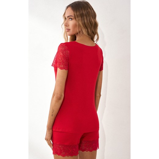 Krótka piżama damska czerwona Passion Touch, Kolor czerwony, Rozmiar XS, Irall ze sklepu Intymna w kategorii Piżamy damskie - zdjęcie 183825308
