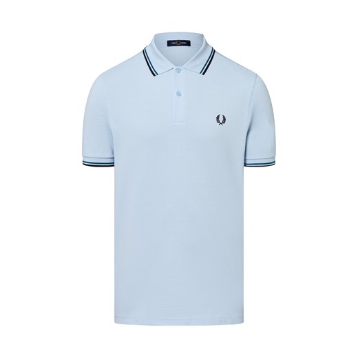Fred Perry Męska koszulka polo Mężczyźni Bawełna jasnoniebieski jednolity ze sklepu vangraaf w kategorii T-shirty męskie - zdjęcie 183825929