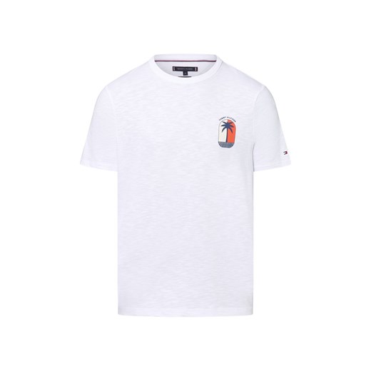 Tommy Hilfiger Koszulka męska Mężczyźni Bawełna biały jednolity ze sklepu vangraaf w kategorii T-shirty męskie - zdjęcie 183825969