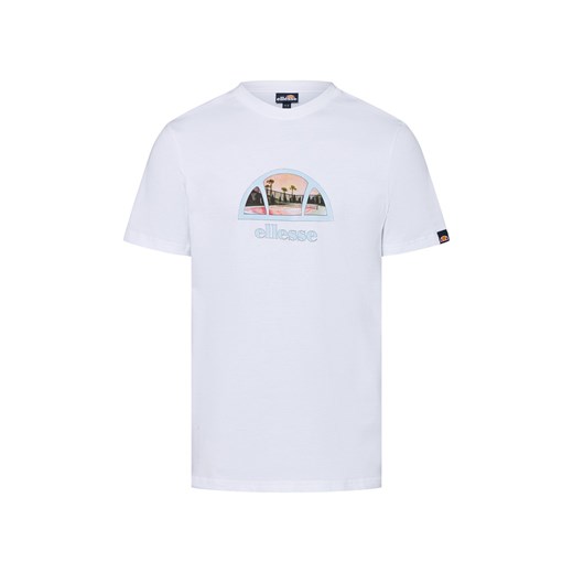 ellesse Koszulka męska - Courtsica Mężczyźni Bawełna biały nadruk ze sklepu vangraaf w kategorii T-shirty męskie - zdjęcie 183825986