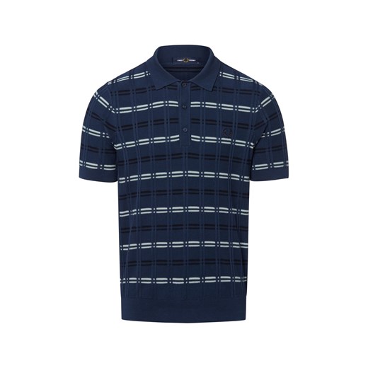 Fred Perry Męska koszulka polo Mężczyźni Bawełna granatowy w kratkę ze sklepu vangraaf w kategorii T-shirty męskie - zdjęcie 183825998