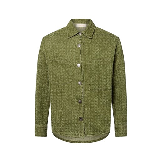 Another Cotton Lab Męska koszulka overshirt - Distressed Mężczyźni Regular Fit Bawełna trawiasty wypukły wzór tkaniny ze sklepu vangraaf w kategorii Koszule męskie - zdjęcie 183826018