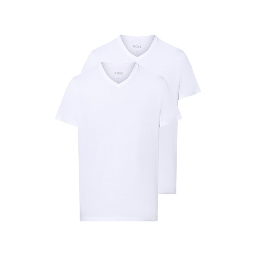 BOSS T-shirt w 2-paku Mężczyźni Bawełna biały jednolity ze sklepu vangraaf w kategorii Podkoszulki męskie - zdjęcie 183826019