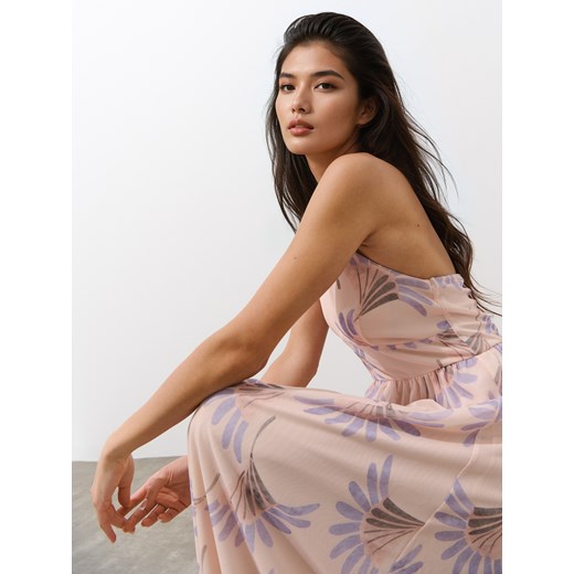 Sukienka Mohito z dekoltem w literę v bez rękawów midi casual 