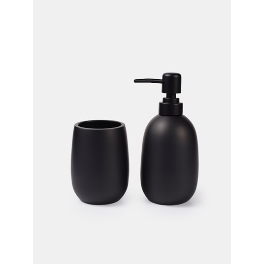 Sinsay - Zestaw: Dozownik na mydło i kubek na szczoteczki - czarny Sinsay One Size Sinsay